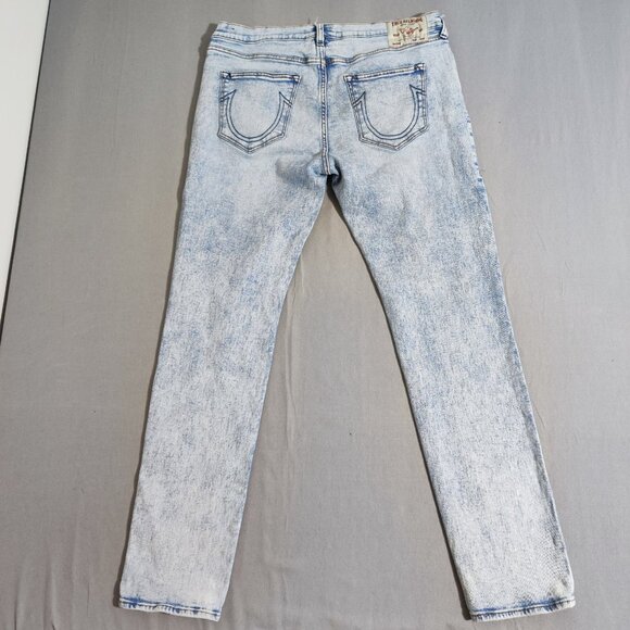 True Religion jeans men's siz 36 hard washed blue Rocco Renegade  relaxed skinny - Picture 3 of 15